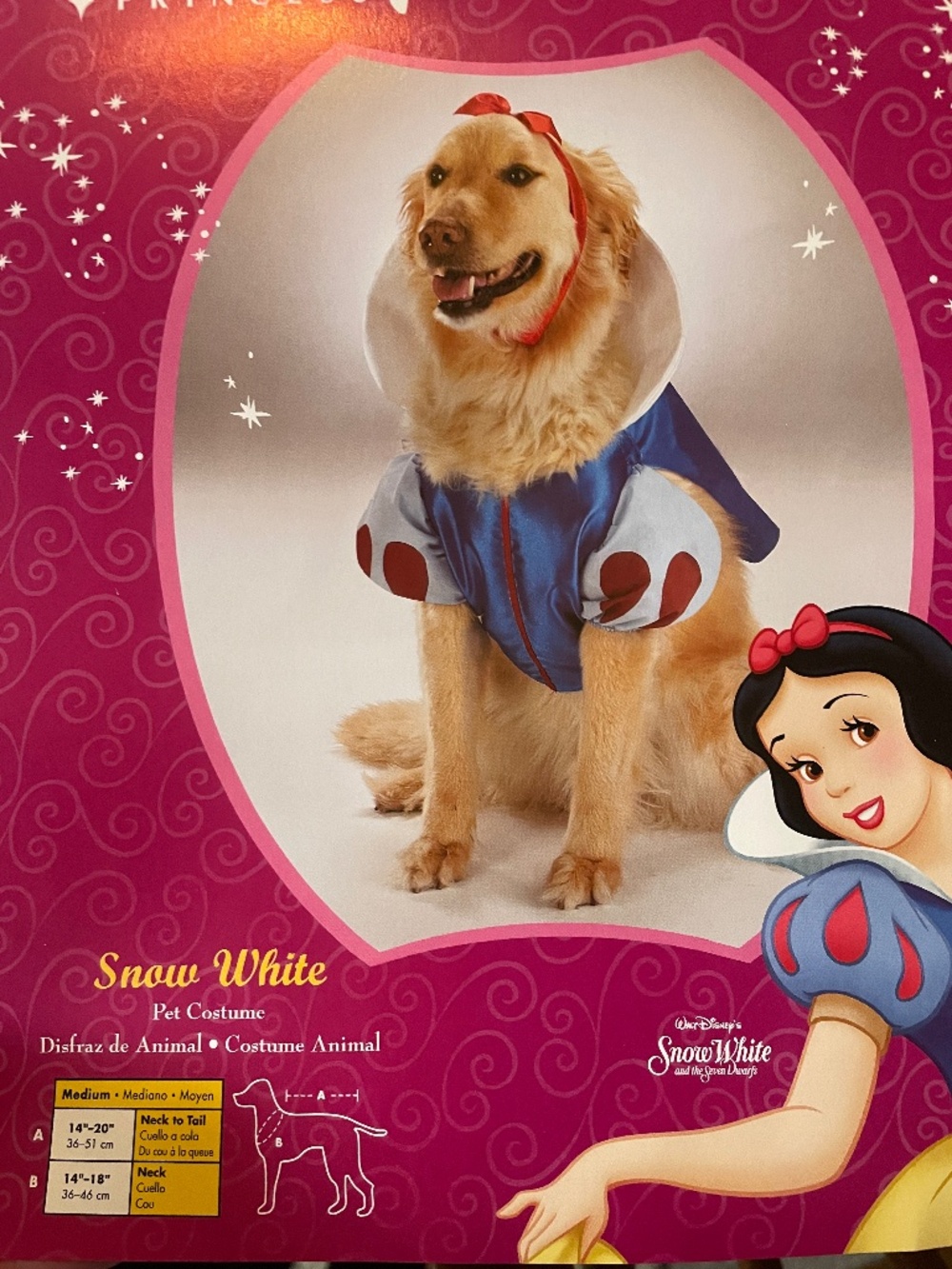 Snow White dog costume